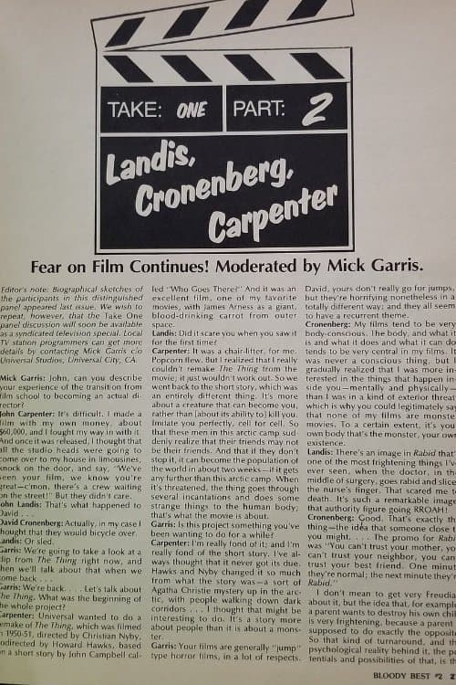 Take One: Fear on Film poster
